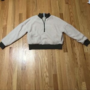 Fabletics sherpa crop sweatshirt